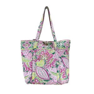 Vera Bradley Pink And Green Large Tote or Bucket Bag 14" x 14"